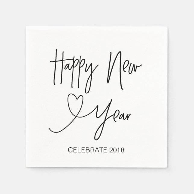 Serviette En Papier Cocktail du soir du Nouvel An Serviettes (Devant)
