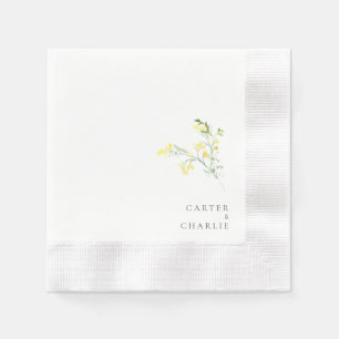 Serviette En Papier Cocktail en Mariage de fleurs Jaunes