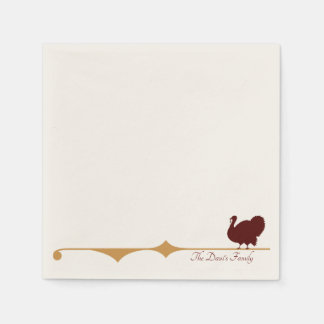 Serviette En Papier Cocktail Fancy Golden Lined Turkey