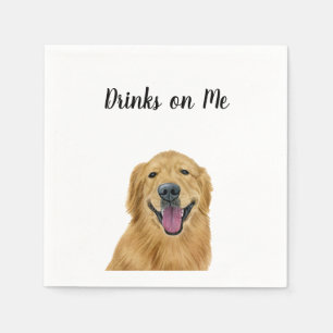 Serviette En Papier Cocktail Golden Retriever
