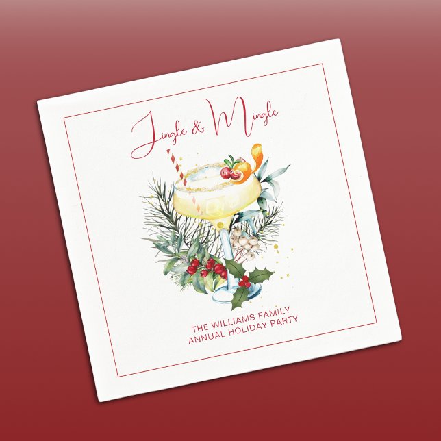 Serviette En Papier Cocktail Jingle et Mingle (Créateur téléchargé)