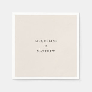 Serviette En Papier Cocktail Mariage à la crème simple