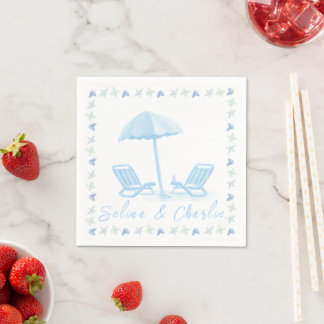 Serviette En Papier Cocktail Mariage côtier Napkin