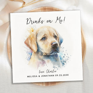 Serviette En Papier Cocktail Mariage de chien