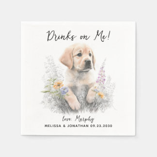 Serviette En Papier Cocktail Mariage de chien