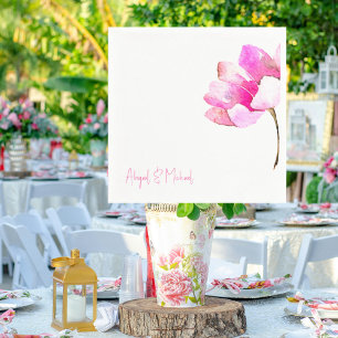 Serviette En Papier Cocktail Mariage Hot Pink II personnalisé