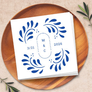 Serviette En Papier Cocktail Mariage mexicain Puebla Napkin