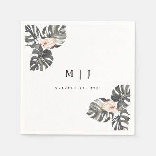 Serviette En Papier Cocktail Mariage minimaliste Calla Lily Tropical