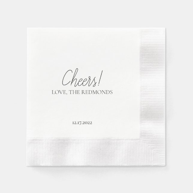 Serviette En Papier Cocktail mariage Napkin (Devant)