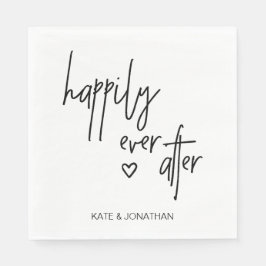 Serviette En Papier Cocktail Mariage noir et blanc serviettes