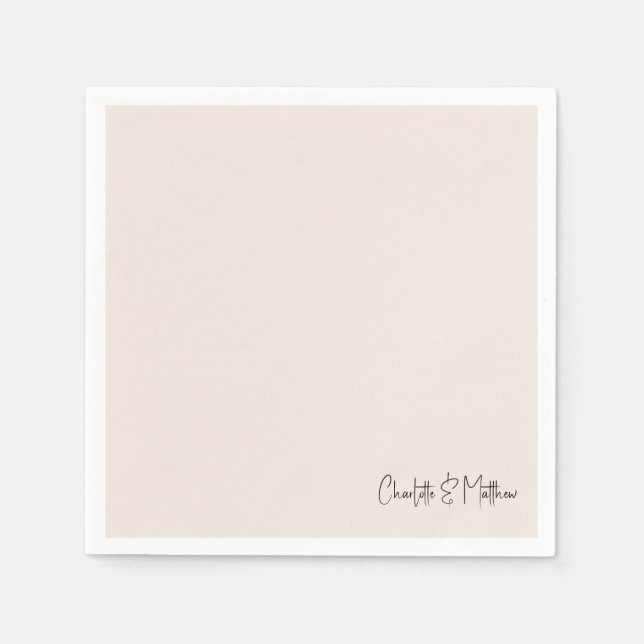Serviette En Papier Cocktail Mariage pour mariée délavée (Devant)