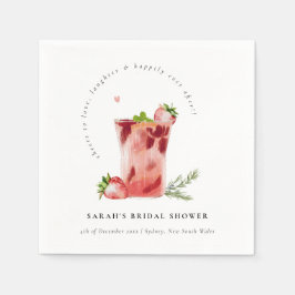 Serviette En Papier Cocktail Mariage Rose Fruité Bridal Shower