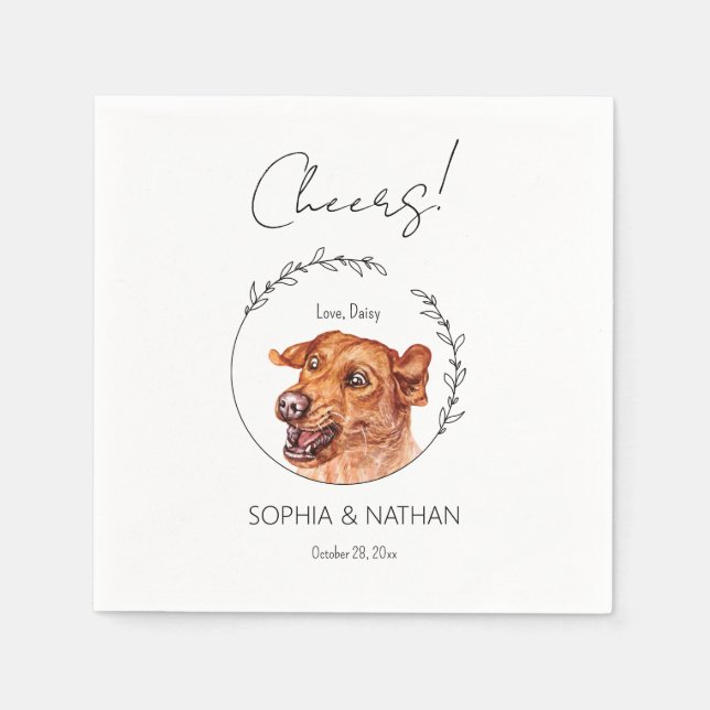 Serviette En Papier Cocktail Mariage simple Labrador Retriever Dog (Devant)