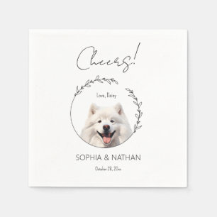 Serviette En Papier Cocktail Mariage simple Samoyed Dog