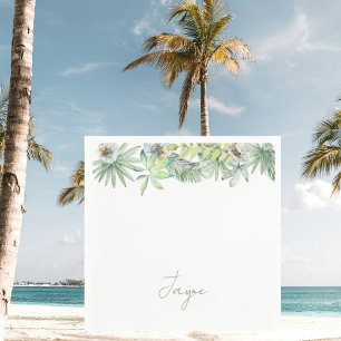 Serviette En Papier Cocktail Mariage Tropical Personnalisé Simple