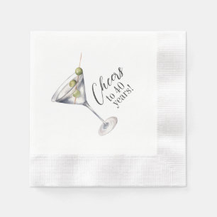 Serviette En Papier Cocktail Martini de 40 ans fête d'anniversaire