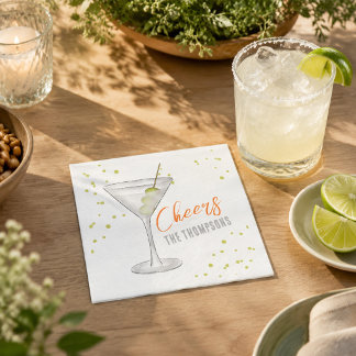 Serviette En Papier Cocktail Martini Fantaisiste Simple et Mignon pour