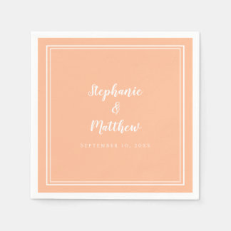 Serviette En Papier Cocktail minimaliste moderne simple Mariage Peach