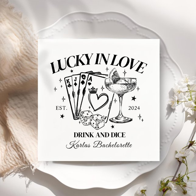 Serviette En Papier Cocktail moderne rétro Black Bachelorette Party (Créateur téléchargé)