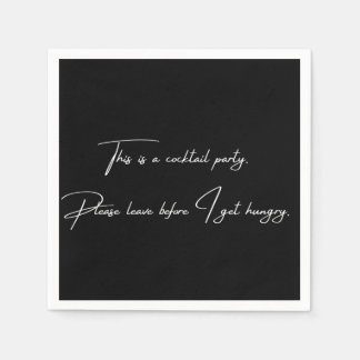 Serviette En Papier Cocktail napkin drôle fête noire