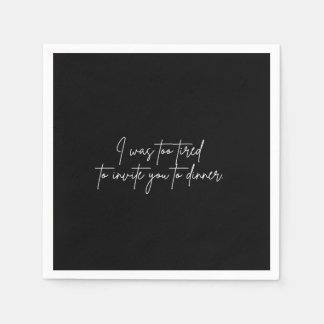 Serviette En Papier Cocktail napkin drôle noir script de soirée