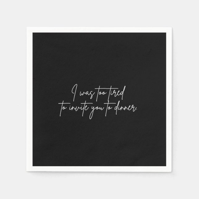 Serviette En Papier Cocktail napkin drôle noir script de soirée (Devant)