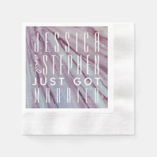 Serviette En Papier Cocktail Napkin Turquoise et Lavenders