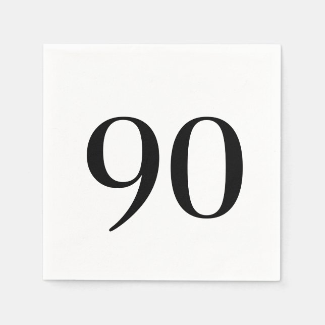 Serviette En Papier Cocktail Ninetieth Anniversaire (Devant)