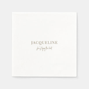 Serviette En Papier Cocktail Nœud Blanc