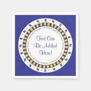 Serviette En Papier Cocktail passover Motif Napkins Blue/Yellow Star