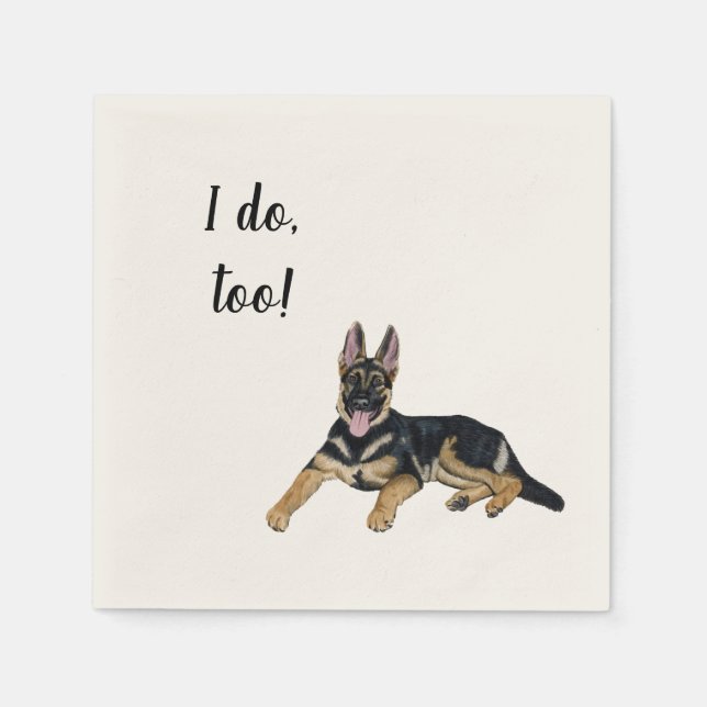 Serviette En Papier Cocktail personnalisé berger allemand Napkin (Devant)