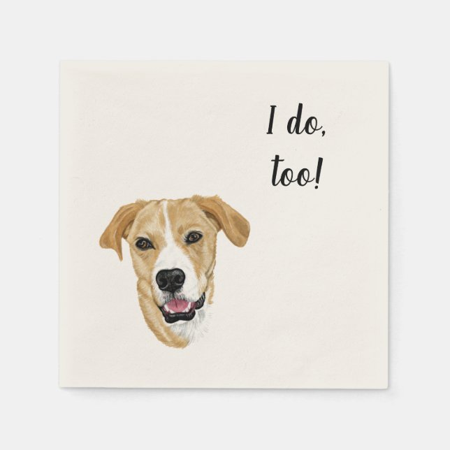 Serviette En Papier Cocktail personnalisé chien Napkin (Devant)