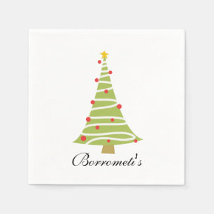 Serviette En Papier Cocktail personnalisé dans l'arbre de Noël