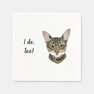 Serviette En Papier Cocktail personnalisé de chat Napkin