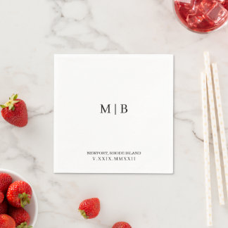 Serviette En Papier Cocktail personnalisé Napkin | Date du nombre roma
