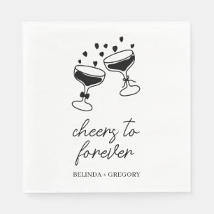 Serviette En Papier Cocktail pétillant à jamais mariage