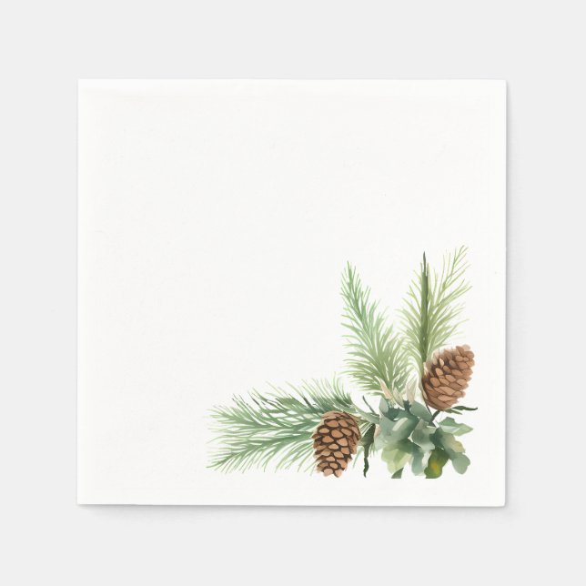 Serviette En Papier Cocktail Pinecone 4,75x4,75 (Devant)