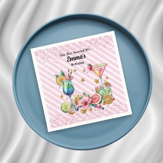 Serviette En Papier Cocktail rose Parties scintillant bonbon Anniversa