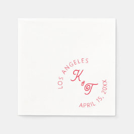 Serviette En Papier Cocktail rouge Mariage moderne Napkin