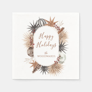 Serviette En Papier Cocktail Rustique Earthy Holiday Napkin