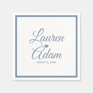 Serviette En Papier Cocktail serviettes Coeur de script simple (bleu