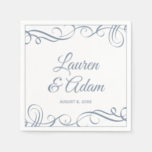 Serviette En Papier Cocktail serviettes Élégantes perles (bleu Duché