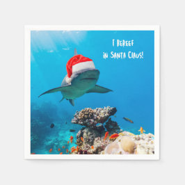 Serviette En Papier Cocktail serviettes, Noël aux requins