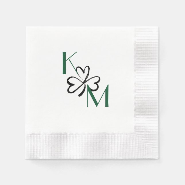 Serviette En Papier Cocktail shamrock Napkin (Devant)