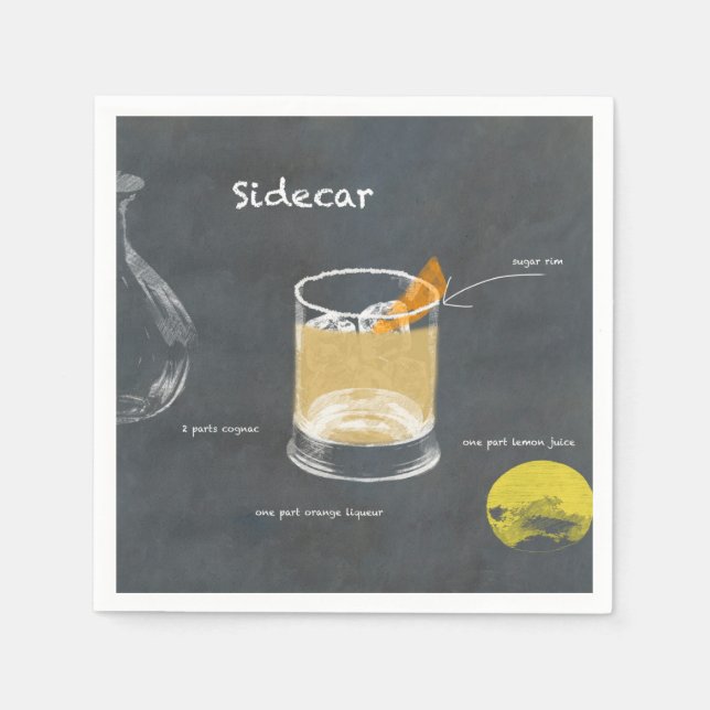 Serviette En Papier Cocktail Sidecar (Devant)