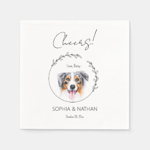 Serviette En Papier Cocktail simple australien Mariage de chien berger