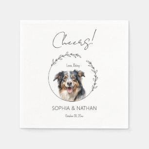 Serviette En Papier Cocktail simple australien Mariage de chien berger