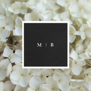 Serviette En Papier Cocktail simple B/W Monogram