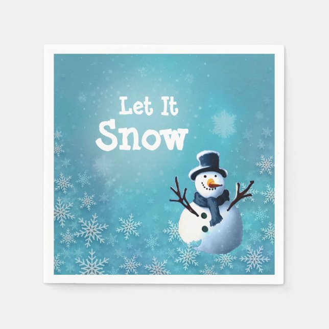 Serviette En Papier Cocktail Snowman (Devant)