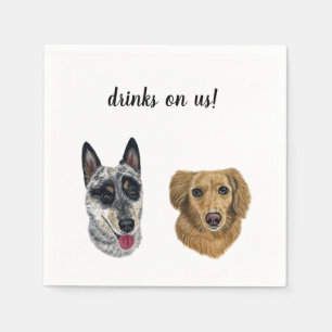 Serviette En Papier Cocktail sur mesure Napkin- Chiens